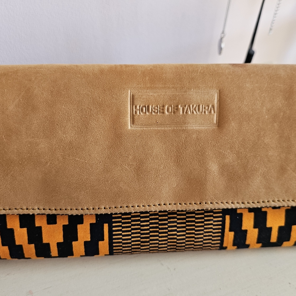 Tan and Black Clutch